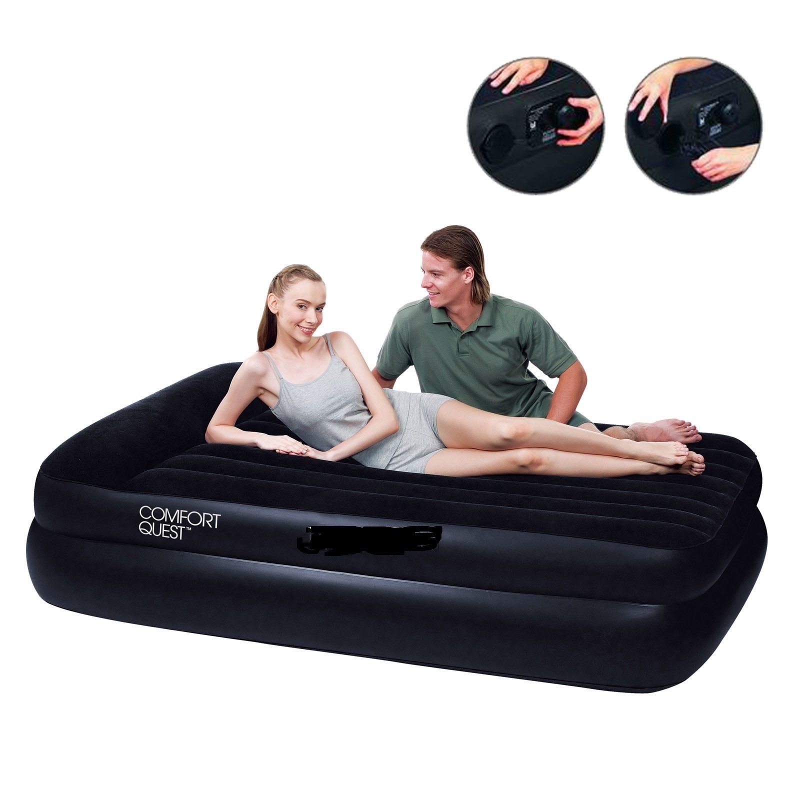 dettagli su bestway materasso letto gonfiabile matrimoniale pompa 203x152x46 67403