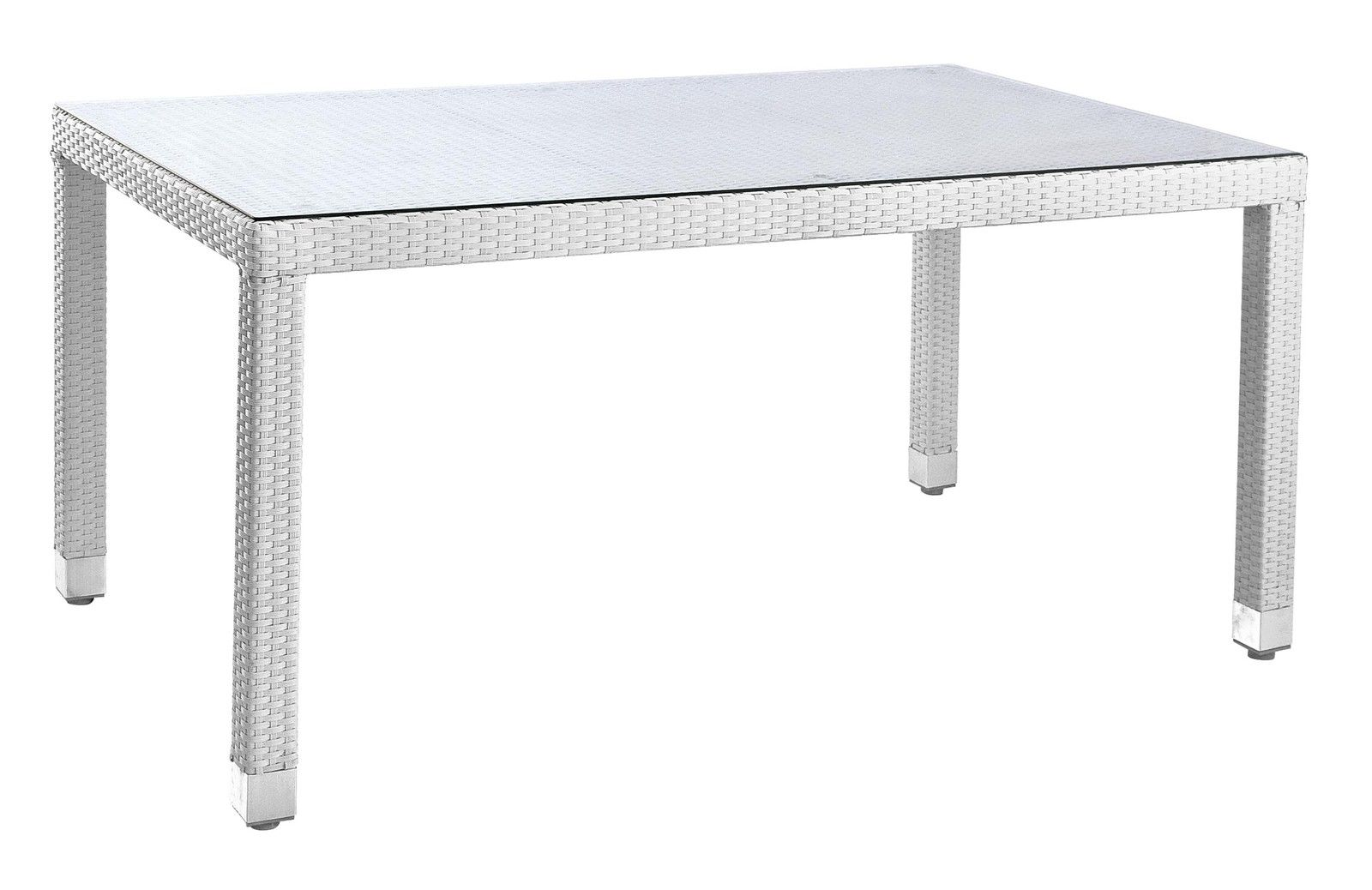 TAVOLO DA ESTERNO GIARDINO RESISTENTE BIANCO WHITE VETRO STEPS