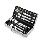 SET ACCESSORI CUCINA BARBECUE BBQ IN VALIGETTA ALLUMINIO 12PZ PORTATILE