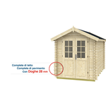 Casetta casa in legno Abete da Esterno Giardino 200x300 cm spessore parete 28 mm