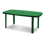 Tavolo in Plastica da Giardino Verde Tavolino Esterno Resina Ovale 177x86 cm 