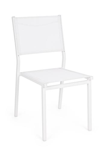 Sedia da Esterno Giardino in alluminio e tessuto Bianco Tortora Antracite  Hilde (Bianco)