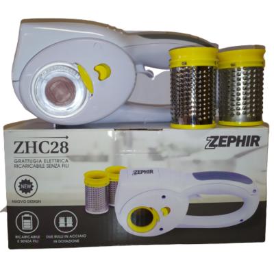 ZEPHIR ZHC28 Grattugia elettrica formaggio a BATTERIA ricaricabile 2 RULLI