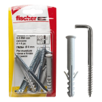 Fissaggio tassello 8mm in nylon con cancano Fischer S8RWK blister 4pz