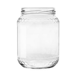 Vasetto barattolo boccaccio in vetro trasparente per miele e conserve cc 390 Ø 70 