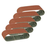 Set 5 Nastri abrasivi in corindone per levigare metalli legno plastica 40x260mm