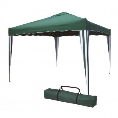 GAZEBO DA GIARDINO PIEGHEVOLE RICHIUDIBILE A FISARMONICA 3X3 MT IN METALLO  VERDE