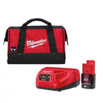 Milwaukee M12 NRG-201 Kit Batteria 12V 2Ah +  Caricabatteria + Borsa C12C Li-ion